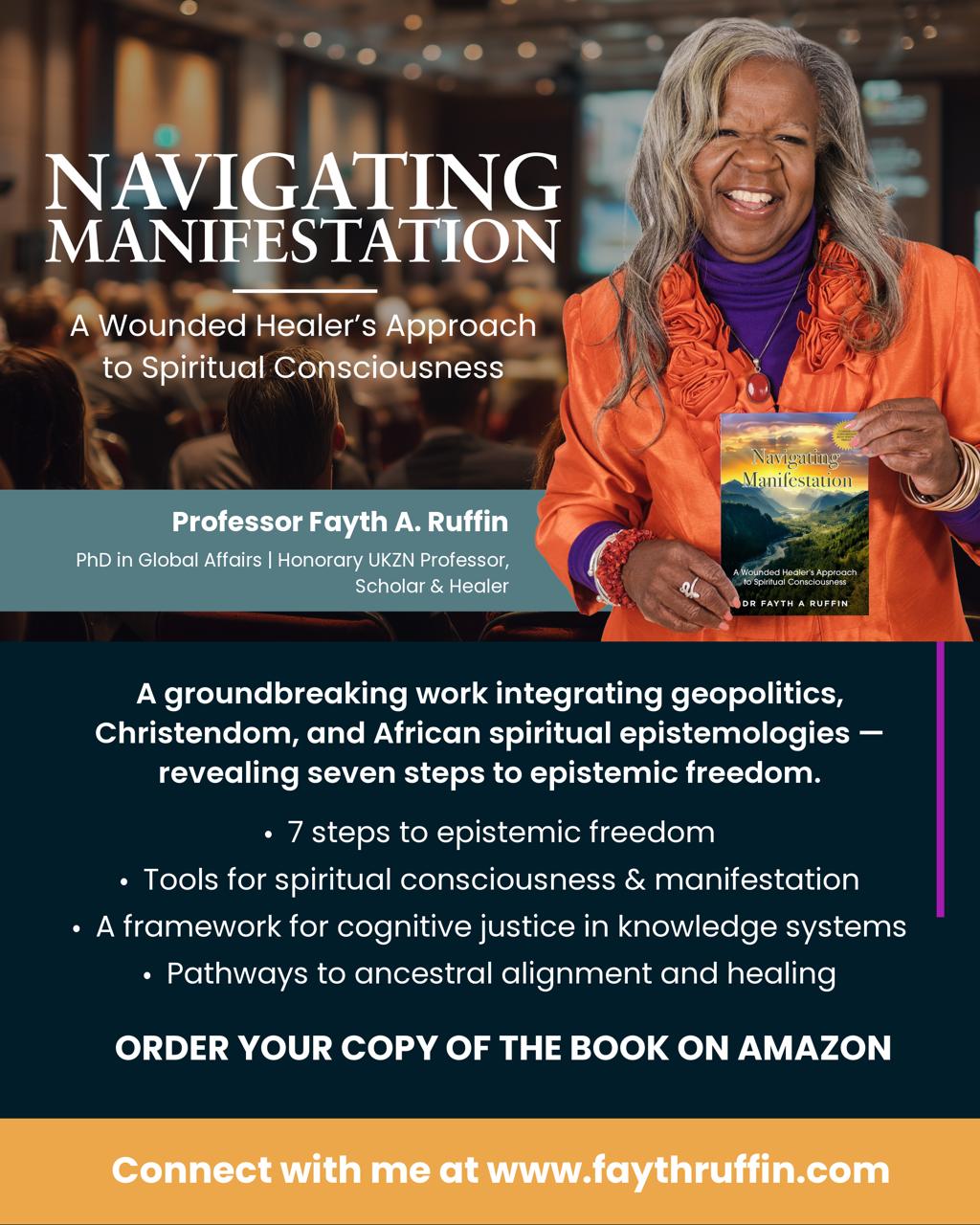 Prof Fayth Ruffin with her book